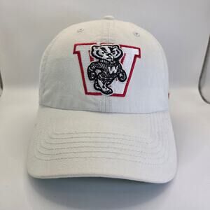 Wisconsin Badgers ’47 Brand Fitted Baseball Hat Cap White Cotton Size S